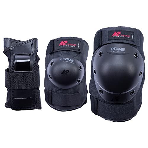 K2 Skates Unisex-Adult Protezioni per pattini in linea K2 PRIME PAD SET M — black - red — M (Knee: A:38-42cm B:34-37cm / Elbow: A:25-28cm B:24-27cm / Wrist: A:21-23cm B:18-20cm) — 30E1412