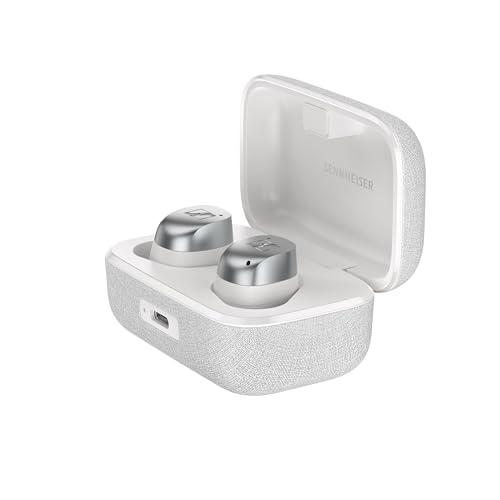 Sennheiser MOMENTUM True Wireless 4 - Smart Earbuds con Bluetooth 5.4, suono cristallino, design confortevole, durata della batteria di 30 ore e Adaptive ANC - bianco argento