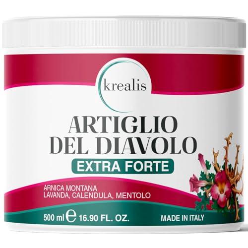 Artiglio Del Diavolo Forte, Alta Concentrazione di Arnica e Artiglio del Diavolo, 500ML, Pomata Antinfiammatoria Forte Crema per Dolori Articolari e Muscolari, Cervicale, Contratture, Mal di Schiena