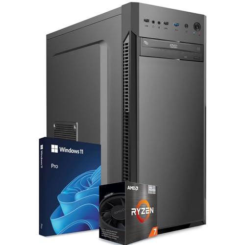 PC Fisso Completo - Computer Desktop AMD Ryzen 7 5700G • RAM 32GB DDR4 • SSD 1TB NVMe M.2 • Grafica Radeon Vega 8 • Wi-Fi AC e Bluetooth • Masterizzatore DVD • HDMI • USB 3.0 • Windows 11 Pro