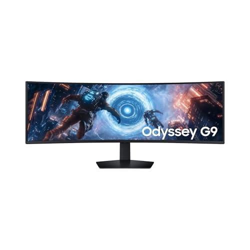 Samsung Monitor Gaming Odyssey G9 (S49FG912EU), Curvo (1000R), 49'', 5120x1440 (Dual QHD), 32:9, HDR 600, VA, 144Hz, 1ms (GtG), FreeSync Premium Pro, HDMI, DP, Ingresso Audio, HAS