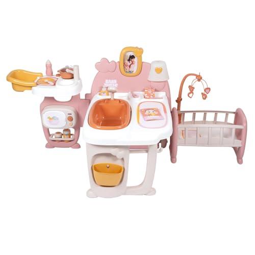 Smoby - Baby Nurse - Casetta grande per neonati - Per neonati fino a 42 cm - 3 aree gioco - 19 accessori - Pieghevole e trasportabile - Materiale riciclato - Dai 3 anni - Prodotto in Francia