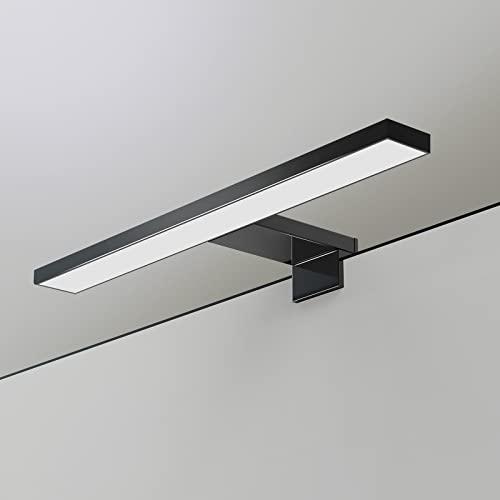 YIQAN LED Specchio Luce 4000K Luce Naturale Nero Opaco 40cm Bagno 10w 880lm Armadio Illuminazione Cosmetica 3 Opzioni
