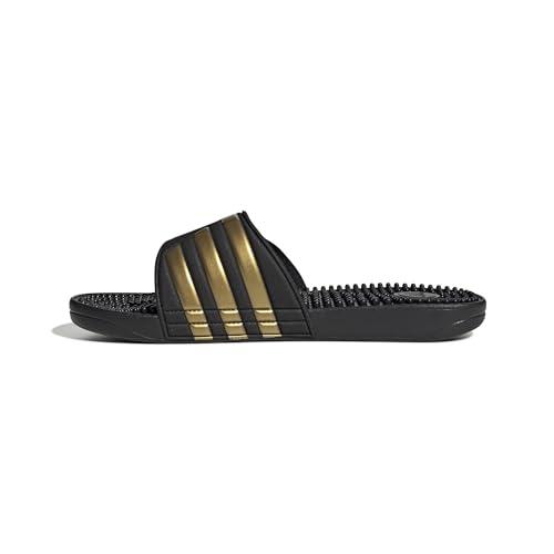 adidas Adissage Slides, Diapositive Unisex-Adulto, Core Black/Gold Metallic/Core Black, 44.5 EU