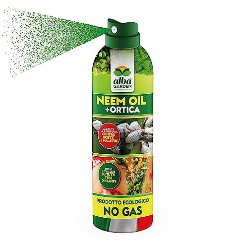Albagarden - Insetticida Piante Naturale - Olio Di Neem Per Piante + Estratto Di Ortica Biologico - Repellente Per Cocciniglia Afidi Ragnetto Rosso Pidocchi Zanzare E Insetti - Spray 250 ml