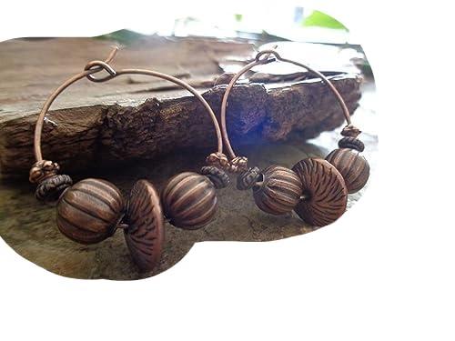 ◦ • ● ◉✿ CERCHI IN RAME CON DISTANZIATORI UNICI ✿◉ ● • ◦ ORECCHINI Ethno Tribal, GANCI TONDI