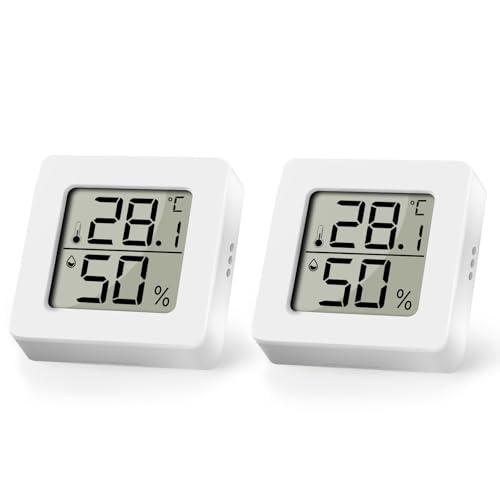 AiQInu Mini Termometro Igrometro, Digitale Igrometro Umidità Casa Interno, Magnetico Termometri di Alta Precisione per Camera dei Bambini, Ufficio