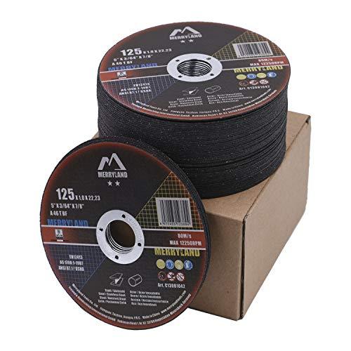 Merryland Dischi da Taglio 125 Ferro Metallo Acciaio INOX per Smerigliatrice Angolare, 125 X 1,0 mm Disco Flessibili 50 Pezzi, Craft-line C13081042
