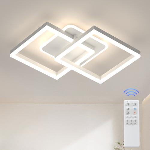 ANTENLICHT plafoniera led soffitto moderna plafoniera salotto Dimmerabile, 40W 3600LM Lampada da Soffitto, Funzione di Memoria, per Soggiorno, Camera da Letto, Sala da Pranzo, Bianco 65x42x12cm