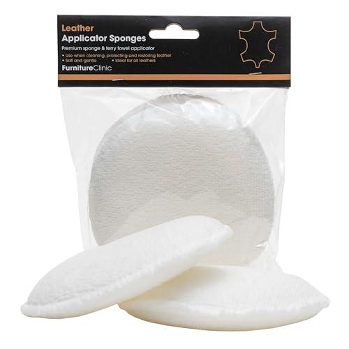 Furniture Clinic Applicator Sponges | 2x Microfibre Cloth Pads for Cleaning & Applying Wax, Balms, Oils & Creams