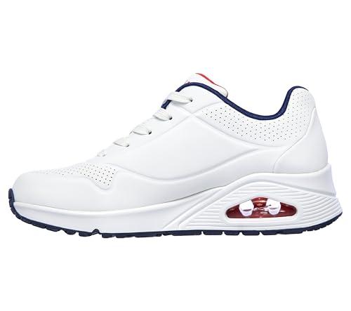Skechers Uno Stand On Air, Scarpe da ginnastica Donna, White Durabuck Navy Red Trim, 39 EU
