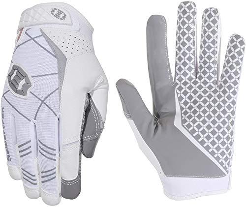 Seibertron PRO 3.0 Elite Ultra-Stick Sports Receiver Gloves/Guanti da Football Americano PRO Ricevitore Gioventù e Adulti (Bianca, S)