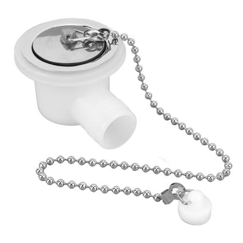 Connettore di Scarico per lavello del Camper, in Acciaio Inox ad Angolo retto, Adattatore per Spine salvaspazio, con Struttura di Tenuta, per lavelli per Camper