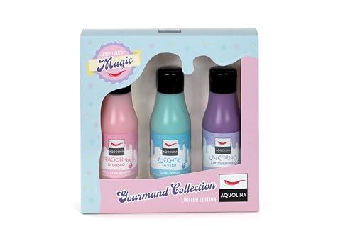 Aquolina - Cofanetto Best Sellers Bagnoschiuma, contiene: Zucchero a Velo, Fragolina di Bosco e Unicorno Zuccheroso - 3 x 125ml