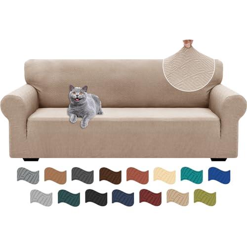 Ystyle Copridivano 3 Posti Con Braccioli, Super Elasticizzato Copri Divano, Copridivano Antigraffio Gatto, Copridivani Antiscivolo Antimacchia, Universale Sofa Cover Moderno, Cachi