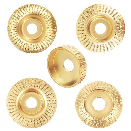 5 dischi abrasivi in legno per smerigliatrice angolare, utensili per la lavorazione del legno per intagliare e levigare legno duro, oro