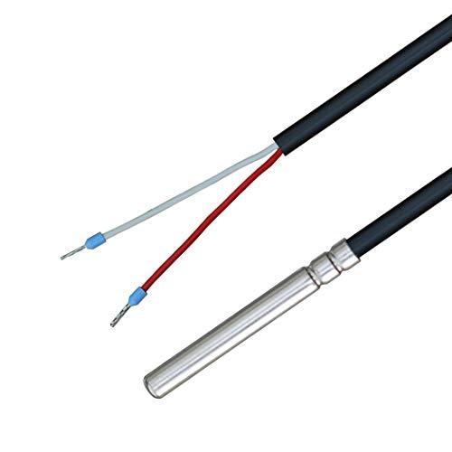 iOVEO 035HP05201 - NTC 10kOhm - Sonda di temperatura con cavo in PVC fino a 105°C, sensore di temperatura, sonde, riscaldamento, Beta 3976K, 1 metro