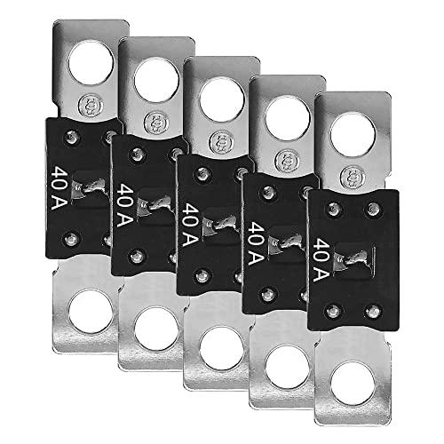 Offgridtec Set 5 fusibili MEGA 40A 32V, fusibili DC alta corrente per sistemi 12V/24V, protezione sovraccarico e cortocircuito, nucleo rame, corpo nylon, per inverter e cavi batteria