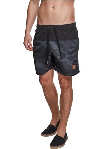 Urban Classics Block Swim Shorts, Pantaloncini da Bagno, Uomo, Blk/Darkcamo, L