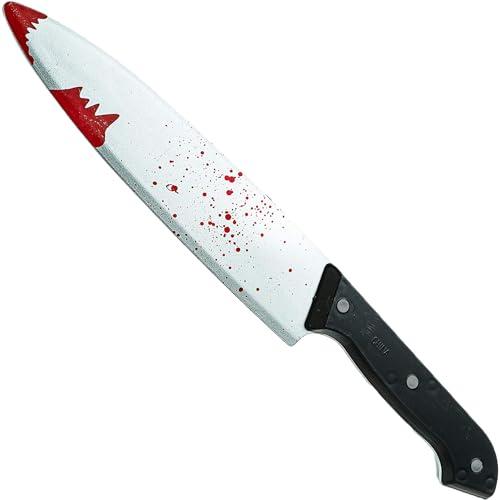 Coltello Insanguinato di Halloween con Dettaglio di Sangue Finto - Accessorio Perfetto per Costumi Spaventosi e Travestimenti di Halloween Adulti e Bambini, Arma Finta di Scena con Sangue Realistico