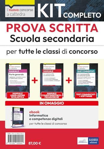 Kit completo Prova scritta Scuola Secondaria ( CC 4/1K ) Legislazione scolastica + Competenze psicopedagogiche + Test