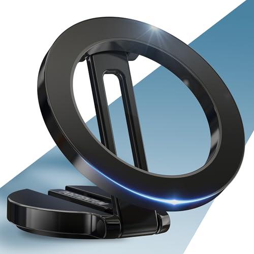 PORTENTUM Porta Cellulare Auto per Magsafe Pieghevole – Con Fissaggio Magnetico (20x N52) e Rotazione a 360° – Per Cruscotto Ufficio o Altre Superfici - Nero