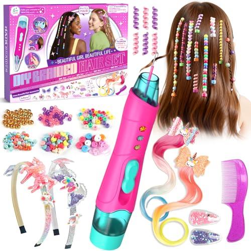 Hzitcigm Regali Bambine 5 6 7 8 9 10 11 12 Anni : Accessori per Capelli Giocattoli Bambina, Lavoretti Creativi per Bambin, Set fai da te per trecce da, Unicorno Regalo di Compleanno Natale per Ragazze