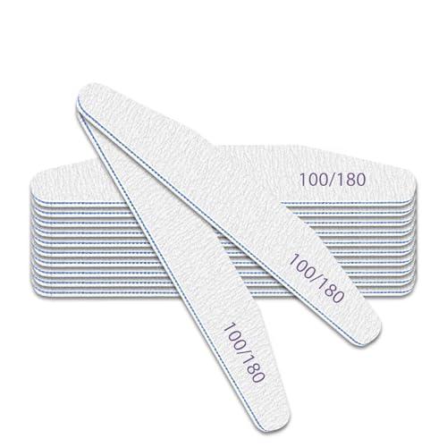 elzle 10 Lime Unghie 100/180 Doppia Faccia, Mezza Luna, Bianco