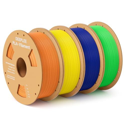 DEEPLEE Filamento PLA+ 1.75mm, PLA Plus con Precisione Dimensionale +/- 0,02 mm, Maggiore Resistenza e Tenacità, per la Maggior parte delle Stampanti 3D FDM, 4KG Giallo Arancione Blu Verde Chiaro