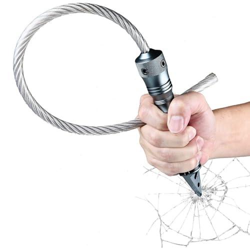 Hdynasty Frusta Multifunzionale Multiuso in Filo d'Acciaio, Frusta Tattica di autodifesa Portatile per la Corsa, Il Fitness e Il Bodybuilding