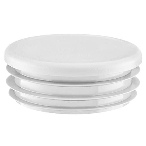 EMFA Tappo alettato tondo 45 mm Bianco 4 pezzi - Tappi a lamelle rotondi 45mm per tubo - Terminali in plastica protettivi 4,5 cm