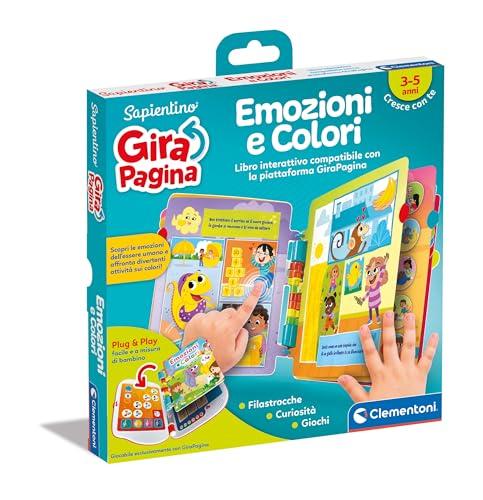 Clementoni Sapientino - Girapagina Emozioni e Colori, Gioco Educativo Bambini 3-5 Anni, Libro Interattivo per Imparare a Leggere e Scoprire Le Emozioni, Lingua Italiana, 16645