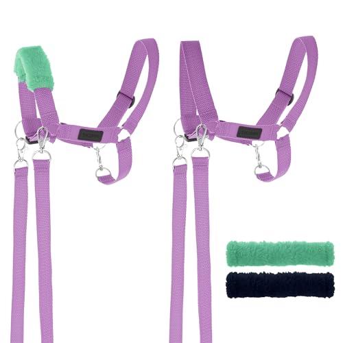 SKIPPI Cavezza per Hobby Horse - Lavanda, Hobby Horse Accessori, Set Redini e 2 Coperture in Pile, Taglia Unica