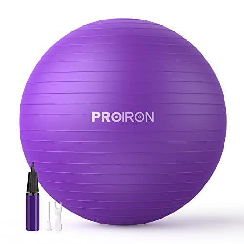 PROIRON Palla Fitness con Pattern di Pose, Fitball 55 cm 65 cm 75 cm con Pompa, Palla per Pilates, Esercizi, Ginnastica e Yoga