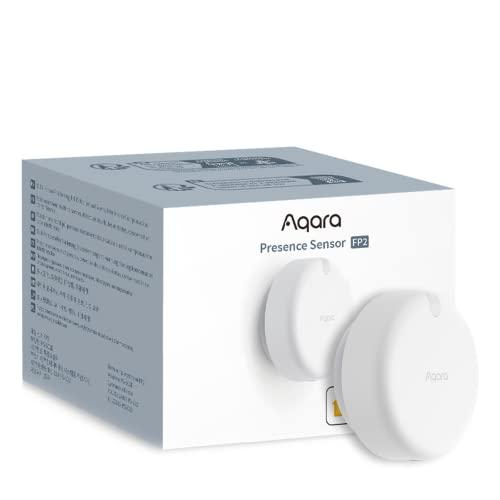 Aqara Rilevatore di Presenza FP2, Sensore di Presenza Cablato con Radar mmWave, Posizionamento a Zone, Rilevamento di Più Persone e Cadute, Supporta HomeKit, Alexa, Google Home e Home Assistant