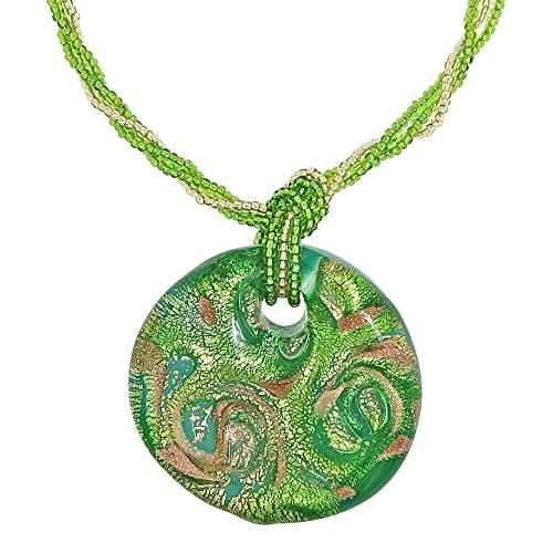 Venetiaurum - Collana per Donna con medaglia in Vetro Originale di Murano e Argento 925 - Gioiello made in Italy certificato