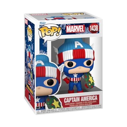 Funko Pop! Marvel: Holiday – Capt. Captain America - Marvel Comics - Fumetti Marvel - Figura in Vinile da Collezione - Idea Regalo - Merchandising Ufficiale - Giocattoli per Bambini e Adulti