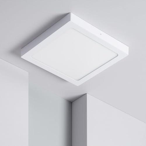 LEDKIA LIGHTING - Plafoniera LED Quadrata 24W | Illuminazione Efficiente 1900lm | Facile Installazione | Risparmio Energetico 80% | Uso Interno Versatile, Bianco Naturale 4000K, Alluminio