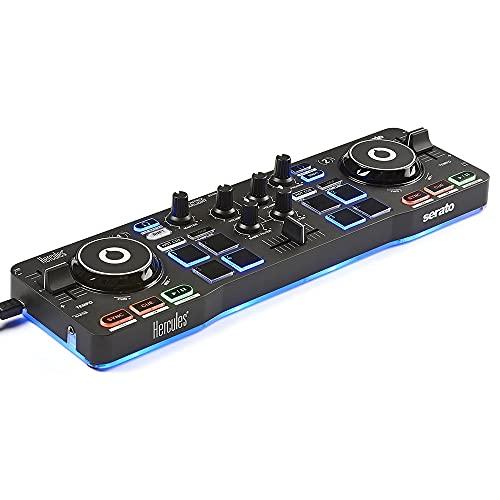 HERCULES DJControl Starlight, Portable USB DJ Controller, 2 tracks con 8 pads