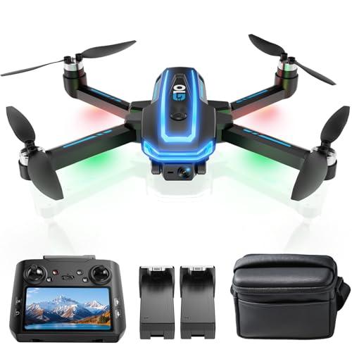G10 GPS Drones con Telecamera 4K(Radiocomando con Schermo)45 Min di Volo,600M/FT FPV Transmissione,Droni con Motor Brushless,Brushless Motore,Ritorno Auto,RC Quadricotter per Principianti e Adulti,C0