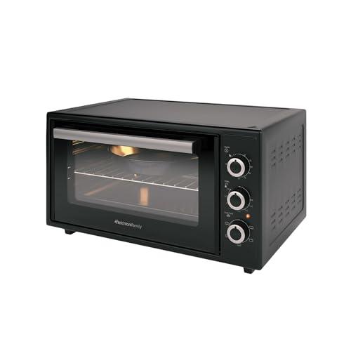 Melchioni Family Forno Elettrico 45 Litri - Alta Temperatura 300°C - Timer 60 Minuti - Luce Interna - Funzione Ventilata per Cottura Uniforme - Ideale per Pizza e Arrosti - 2000W - Nero