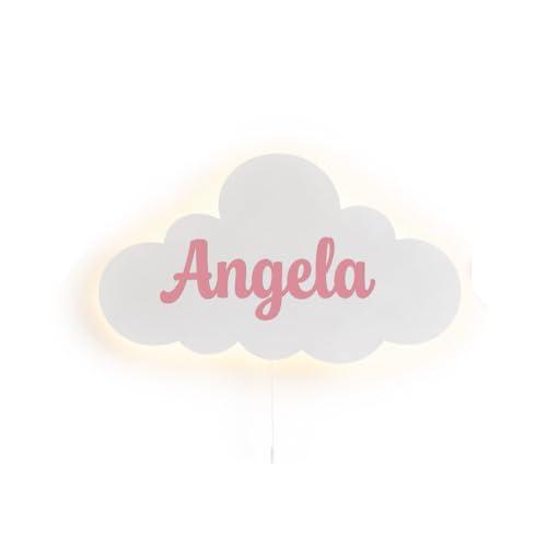Generico Applique a nuvola bianca LED Bianchi Caldi a batteria a Pile Luce Notturna per Camerette dei Bambini Arredo Interni,lampada personalizzata con nome