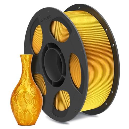 ANYCUBIC PLA Silk Filamento 1,75 mm per Stampante 3D, Lucentezza Controllabile, Texture Silk, Colori Magnifici, Oro 1KG