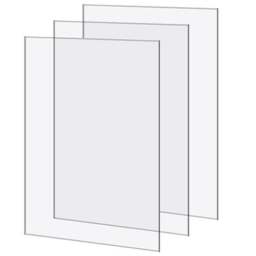 3 lastre acriliche trasparenti in plexiglass da 29.7 x 21cm, spessore 2 mm, lastra acrilica trasparente A4, pannelli in plexiglass per decorazione Househld, display, cornici, pittura