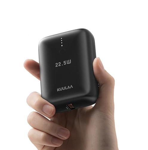 Kuulaa Mini Power Bank 10000mAh Ultra Compatto Caricatore Portatile, 22.5W PD & QC 3.0 Carica Super Rapida Batteria Esterna per iPhone, Samsung, Huawei, Xiaomi ecc,Nero