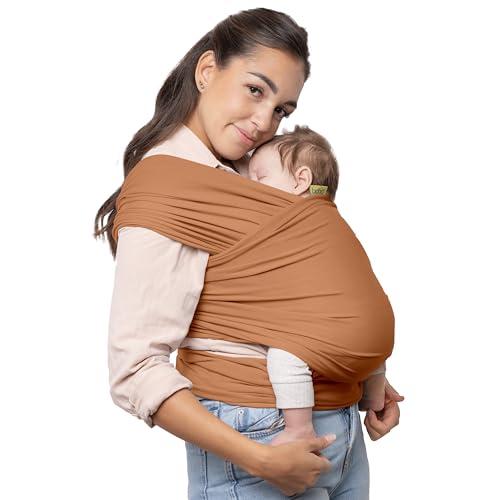 Boba Baby Wrap Carrier – Marsupio originale per neonati (3,2-15,9 kg), morbido, sicuro, a mani libere ed ergonomico, ideale per un legame confortevole, nuovi genitori (volpe organica)
