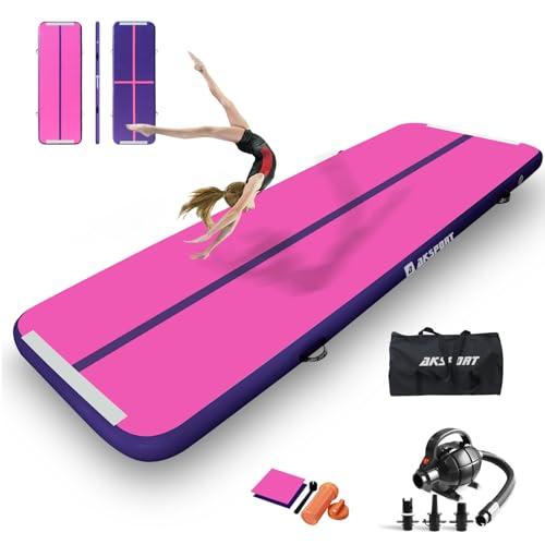 AKSPORT Tappeto Gonfiabile per Ginnastica da 3/4/5/6 metri Air Track Ginnastica Artistica 10/20 cm con Pompa Elettrica per Casa, Campeggio, Palestra,Formazione,Cheerleading