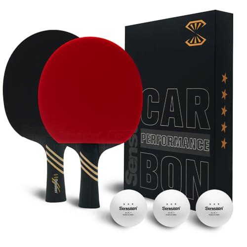 Senston Racchetta da ping pong professionale con tecnologia al carbonio, set di racchette da ping pong per giocatori avanzati, controllo superiore per la competizione