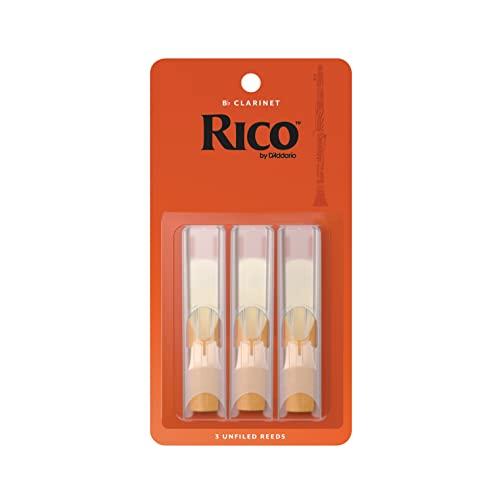 Rico Bb Clarinet Reeds - Ance per clarinetto - ance per clarinetto 1,5 forza, confezione da 3