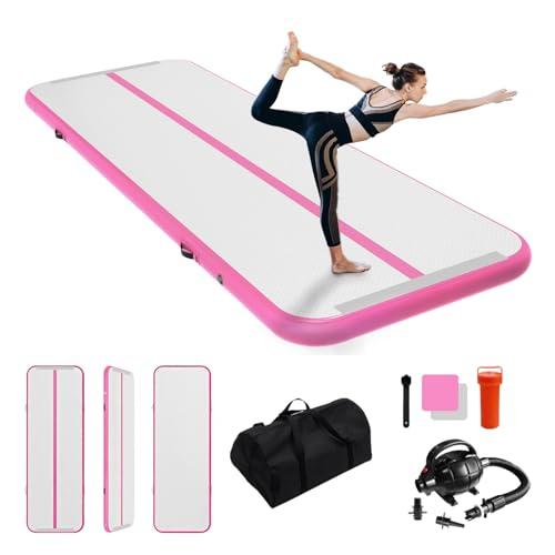 Air Track Ginnastica Artistica 3/4/5/6 Metri 10/20cm Spessore – Tappeto Ginnastica Artistica da Casa con Pompa Elettrica, Tappetino Gonfiabile per Allenamento, Yoga, Cheerleading, Fitness